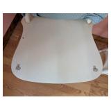 Vintage White Painted Chair and Side Table