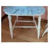 Vintage White Painted Chair and Side Table