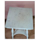 Vintage White Painted Chair and Side Table