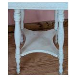 Vintage White Painted Chair and Side Table