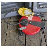 Pair of Husky Storage Totes with Hanging Lamp and Cord