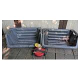 Pair of Husky Storage Totes with Hanging Lamp and Cord