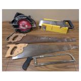 Black and Decker Circular Saw and Assorted Hand Saws
