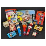 Vintage Disney Toys and Flashlights including Vintage Mickey Mouse & Donald Duck Fun Faces Flashlight Toy New in Package