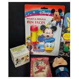 Vintage Disney Toys and Flashlights including Vintage Mickey Mouse & Donald Duck Fun Faces Flashlight Toy New in Package