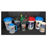 Plastic Disney Cups and Straws