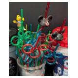 Plastic Disney Cups and Straws