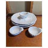 Italy Porcelain Oyster Dish Set