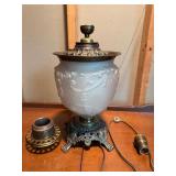 Opalescent Embossed Glass Gone With the Wind Oil Lamp