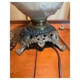 Opalescent Embossed Glass Gone With the Wind Oil Lamp