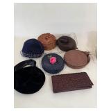 Vintage Ladies Hats & Hand Bag