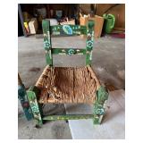 Lot of (2) Mexican Folk Art Hand Painted Wood Art Chairs
