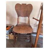 Lot of (2) Wooden Chairs & Coat Hanger