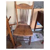 Lot of (2) Wooden Chairs & Coat Hanger