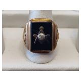 10K & Onyx Masonic Men