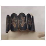 Sterling & Black Enameled Dancing Goddess Bracelet