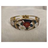 Floral Cloisonne Clamper Bracelet