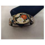 Floral Cloisonne Clamper Bracelet