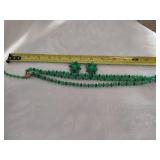 Vintage Triple Strand Bib Necklace & Earring Set