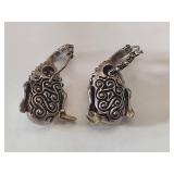 Barbara Bixby 18K & Sterling Carved Mother of Pearl Buddha Earrings