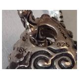 Barbara Bixby 18K & Sterling Carved Mother of Pearl Buddha Earrings