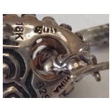 Barbara Bixby 18K & Sterling Carved Mother of Pearl Buddha Earrings