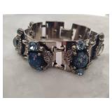 Vintage Opal & Rhinestone Statement Bracelet