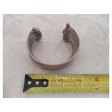 Silver Plated Multi-Band Cuff Bracelet Stamped 925