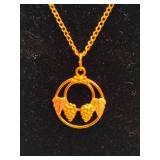 10K Black Hills Gold Grape Motive Pendant