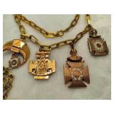 Masonic Necklace & Bracelet w/Charms