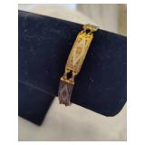 Damascene Gold Tone Bracelet