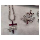 Knights Templar Rhinestone Brooch/Necklace
