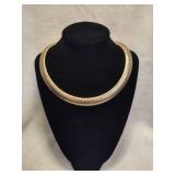 Silver Tone Accordion Style Bib Necklaces