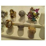 Costume Statement Rings & CZ Earrings