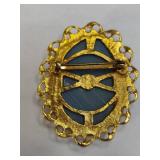 VIntage Blue & White Resin Cameo