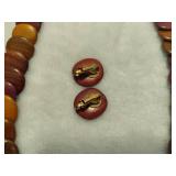 Caribbean Hardwood Necklace & Matching Earring Set