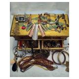 Jewelry Box w/Assorted Costume Jewelry