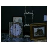 Framed pictures, plate holder, and ...