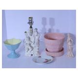 Vintaqge lamp (works), Mccoy pink p...