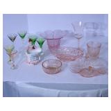 Pink Depression glassware, Vikings ...