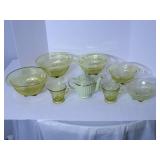 Yellow Depression glasses with yell...