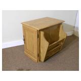 Wooden Side Table w/ door and magaz...