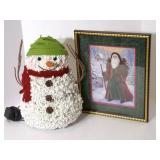 Plug in Snowmand and framed picture...