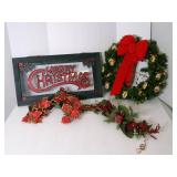 Christmas Wreath and Framed Art Gal...