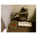 vintage wood crates, metal baskets,...