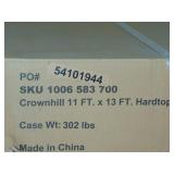 4 Tops13 ft. x 11 ft. Black Wooden Hardtop Gazebo with Galvanized Steel Double Roof and Curtain Netting for Backyard