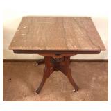 Antique Victorian Eastlake Cherrywood Table with Marble Top