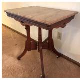 Antique Victorian Eastlake Cherrywood Table with Marble Top