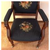 Beautiful Antique Victorian Eastlake Needlepoint Chair