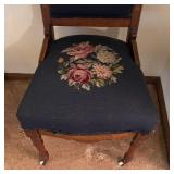 Antique Victorian Eastlake Chair with Needlepoint Accents